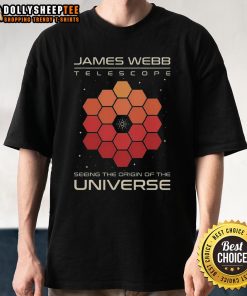 Awesome James Webb Telescope T-Shirt showcasing the universe's origins with vibrant space-themed graphics.