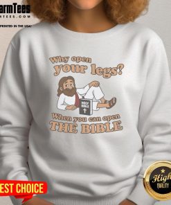 Awesome Jesus sweatshirt featuring 'Open the Bible' design, perfect for Christian faith and casual wear enthusiasts.