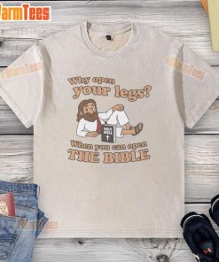 Awesome Jesus graphic t-shirt featuring 'Open The Bible' message, perfect for faith-inspired casual wear.