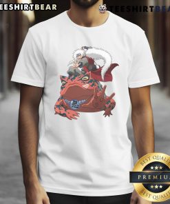 Alt Text: Awesome Jiraiya and Gamabunta Naruto T-Shirt featuring vibrant graphics of beloved characters from Naruto anime.