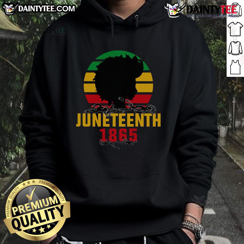 Awesome Juneteenth 1865 Vintage Retro Sunset Hoodie Vintage retro sunset hoodie celebrating Juneteenth 1865 with vibrant colors and unique design for a stylish look.