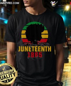 Awesome Juneteenth 1865 Vintage Retro Sunset T-Shirt featuring a colorful sunset design and historical significance.