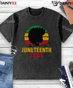 Vintage retro sunset Juneteenth 1865 t-shirt featuring a stylish design celebrating freedom and heritage.