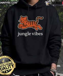 Awesome Jungle Vibes Run Wild Tiger Hoodie featuring a vibrant tiger graphic and cozy design for wildlife enthusiasts.