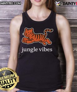 Awesome Jungle Vibes Run Wild Tiger Tank Top featuring a vibrant tiger graphic on a stylish tank top design.