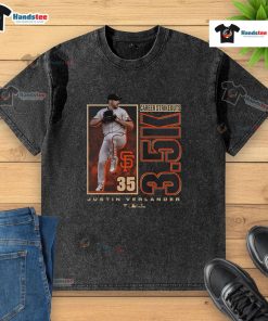 Justin Verlander San Francisco Giants t-shirt celebrating 3500 career strikeouts, featuring a bold graphic design.