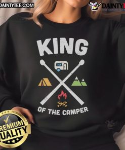 Awesome King of the Camper Sweatshirt featuring a cozy design perfect for outdoor adventures and camping enthusiasts.