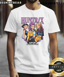Alt Text: Awesome Kpop Huntress Demon Hunters Illustration T-Shirt featuring vibrant artwork and stylish design for fans.