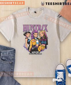 Awesome KPOP Huntress Demon Hunters illustration on a washed t-shirt, showcasing vibrant graphics and unique design.