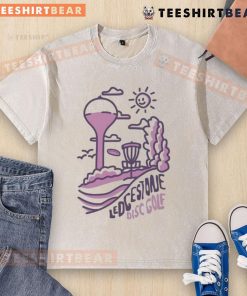 Awesome Ledgestone Fan Disc Golf Washed T-Shirt featuring a stylish design for disc golf enthusiasts.