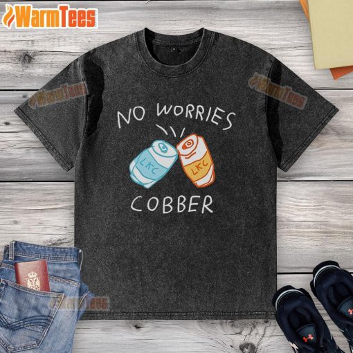 Awesome LKC No Worries Cobber washed t-shirt in a relaxed fit, perfect for casual wear and stylish comfort.