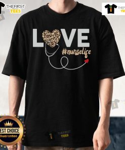 Awesome Love Leopard Print Nurse Life T-Shirt featuring a stylish leopard design perfect for nurses and healthcare professionals.