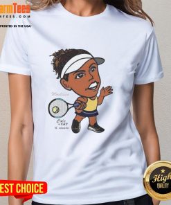 Awesome Madison Keys tennis player graphic on a stylish ladies tee, perfect for fans of women's tennis fashion.