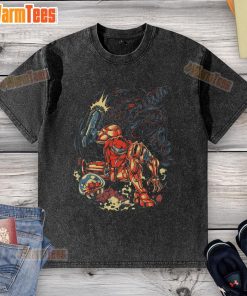 Awesome Metroid Rescue Mission Retro Space Warrior t-shirt in stylish wash, perfect for gaming enthusiasts and retro fans.