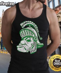Michigan State University Spartans big head logo tank top, perfect for fans showcasing school spirit and style.