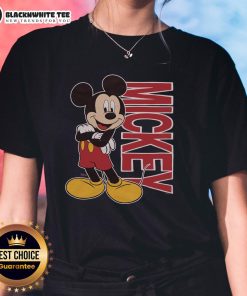 Awesome Mickey Mouse 90s ladies tee featuring vibrant print and retro design, perfect for nostalgic fashion lovers.