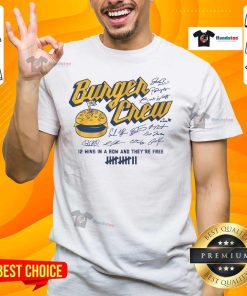 Alt Text: Awesome Milwaukee Burger Crew T-Shirt featuring a fun burger graphic, perfect for food lovers and casual wear.