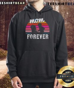 Awesome Mom Forever Retro Sunset Hoodie in vibrant colors, perfect for stylish moms who love a vintage vibe.