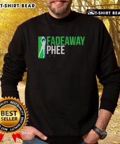 Alt Text: Napheesa Collier in an awesome fadeaway shot wearing the Phee sweatshirt, showcasing style and athleticism.