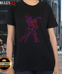 Awesome Neon Lights Duo Football No. 87 Ladies Tee featuring vibrant colors and stylish design for sports enthusiasts.