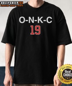 Awesome O-N-K-C 19 Owen Caissie Chicago Cubs T-Shirt in blue with team logo, perfect for fans and collectors.