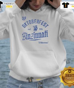 Alt Text: Stylish Awesome Oktoberfest Zinzinnati Willkommen hoodie featuring festive designs and vibrant colors perfect for fall celebrations.