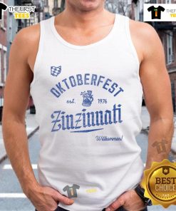 Alt Text: Awesome Oktoberfest Zinzinnati Willkommen tank top featuring festive design, perfect for celebrating Oktoberfest.