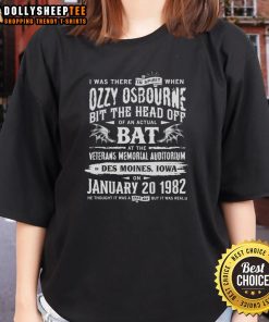 Awesome Ozzy Osbourne 'I Was There In Spirit' ladies tee featuring vibrant graphics and a stylish fit for fans.