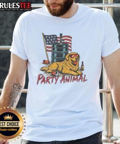 Awesome Party Animal Golden America T-Shirt featuring vibrant graphics and comfortable fabric for a fun, stylish look.