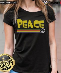 Awesome Peace Stripe Pacifist Ladies Tee featuring a stylish design promoting peace and unity for women.