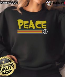 Awesome Peace Stripe Pacifist Sweatshirt featuring a vibrant peace sign design on a cozy, stylish fabric.