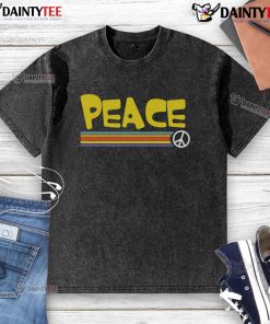Alt Text: Awesome Peace Stripe Pacifist Washed T-Shirt featuring a stylish peace symbol design on a comfortable fabric.