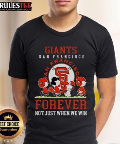 Alt Text: Awesome Peanuts Charlie Brown Snoopy San Francisco Giants Baseball T-Shirt celebrating fandom, not just wins.