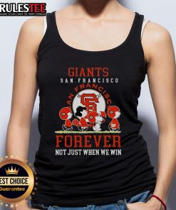 Awesome Peanuts Charlie Brown Snoopy tank top for San Francisco Giants fans, celebrating baseball spirit all year round.