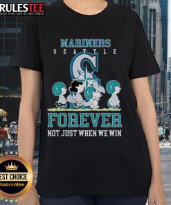 Awesome Peanuts Charlie Brown Snoopy Seattle Mariners baseball tee for ladies, celebrating fandom beyond just winning.
