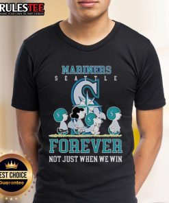 Awesome Peanuts Charlie Brown Snoopy Seattle Mariners Baseball T-Shirt design, celebrating fandom beyond just winning.