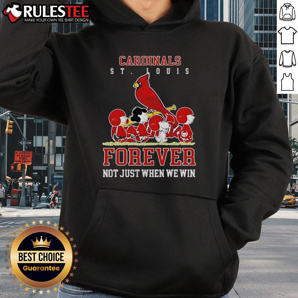 Awesome Peanuts Charlie Brown Snoopy St Louis Cardinals Baseball Forever Not Just When We Win Hoodie Awesome Peanuts Charlie Brown Snoopy hoodie featuring St. Louis Cardinals baseball design, perfect for fans year-round.