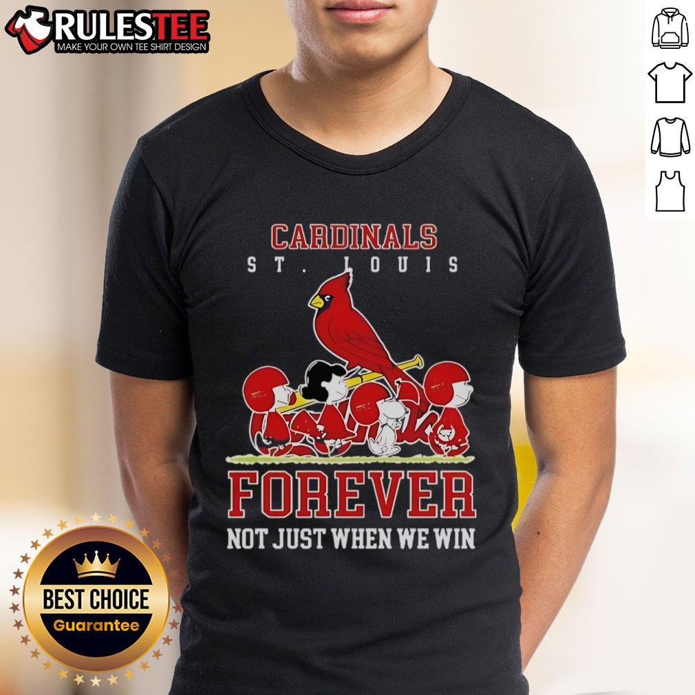 Awesome Peanuts Charlie Brown Snoopy St Louis Cardinals Baseball Forever Not Just When We Win T-Shirt Awesome Peanuts Charlie Brown and Snoopy St. Louis Cardinals baseball t-shirt: 'Forever Not Just When We Win' design.
