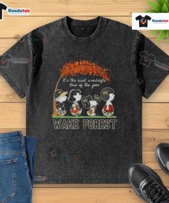 Awesome Peanuts Wake Forest washed t-shirt featuring a festive design for the most wonderful time of the year.