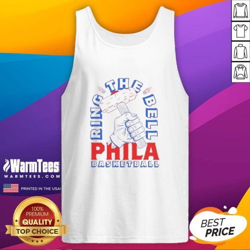 Awesome Ring the Bell Sixers Philadelphia Basketball Tank Top featuring vibrant team colors and logo, perfect for fans.