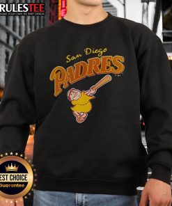 Alt Text: Awesome San Diego Padres mascot sweatshirt for 2025, featuring vibrant team colors and logo in a stylish design.