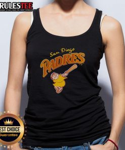 Awesome San Diego Padres mascot in a vibrant tank top celebrating at a baseball game, perfect for fans in 2025.