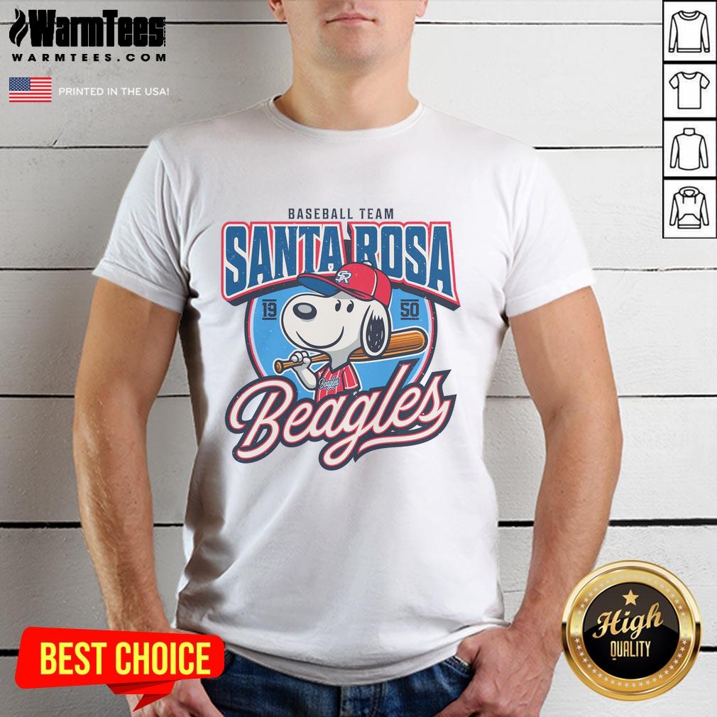 Awesome Santa Rosa Beagles Sluggers Baseball Team Est 1950 T Shirt Awesome Santa Rosa Beagles Sluggers baseball team T-shirt, established 1950, featuring a vintage design and team logo.