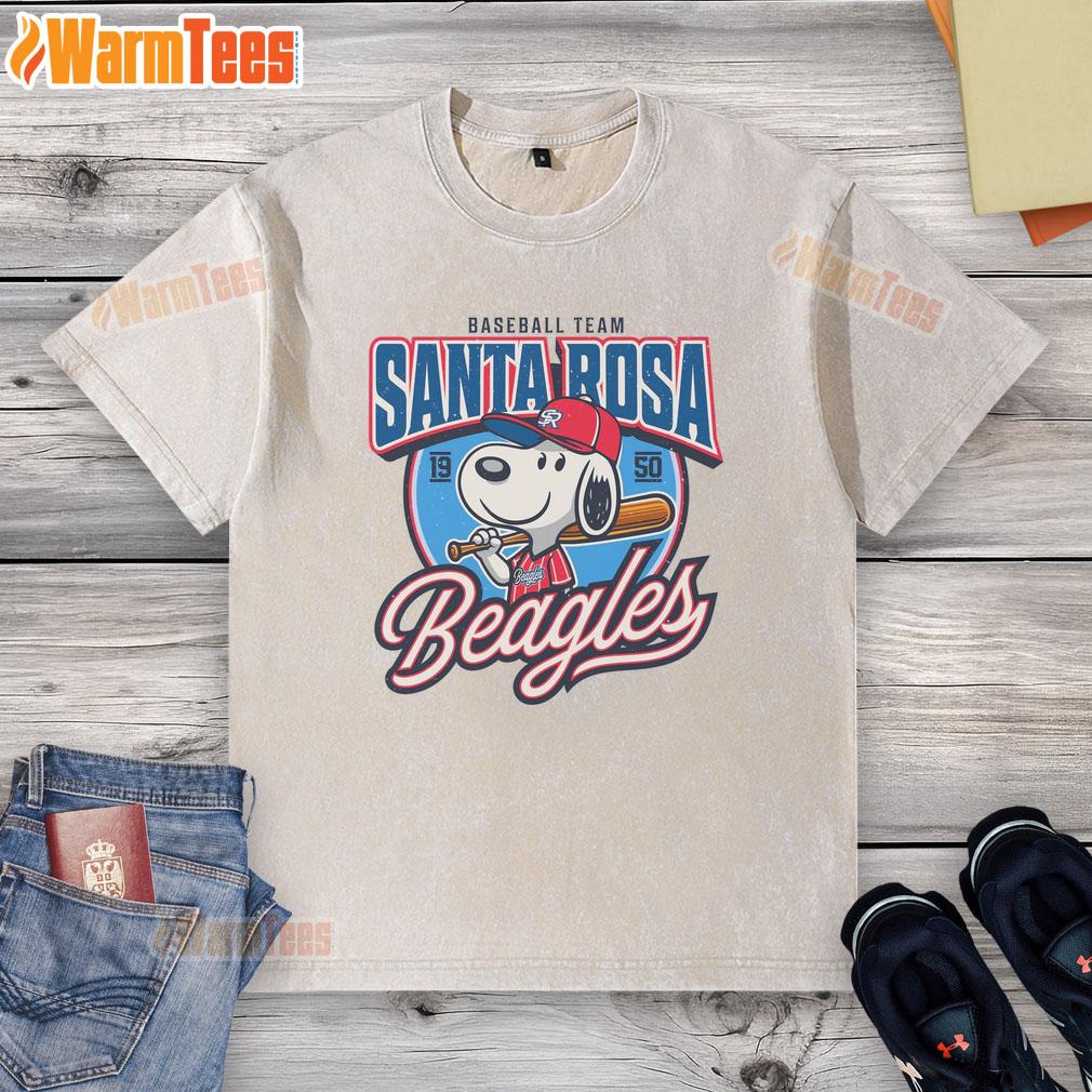Awesome Santa Rosa Beagles Sluggers Baseball Team Est 1950 Washed T Shirt Awesome Santa Rosa Beagles Sluggers baseball team members in vintage washed t-shirts, celebrating their legacy since 1950.