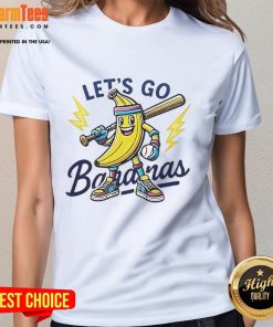 Awesome Savannah Bananas 2025 Let's Go Bananas Ladies Tee featuring vibrant graphics and stylish design for fans.