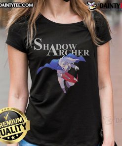 Alt Text: Awesome Shadow Archer Anime Ladies Tee featuring vibrant artwork of a female archer in action.
