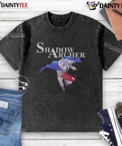 Awesome Shadow Archer anime washed t-shirt featuring a vibrant graphic design perfect for anime fans and casual wear.