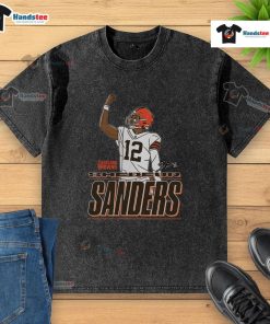 Awesome Shedeur Sanders Cleveland Browns Believe Washed T-Shirt featuring bold graphics and a stylish design.