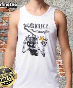Alt Text: Awesome Skull Thoughts Tank Top featuring a unique skull graphic design perfect for casual summer style.