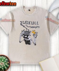 Awesome Skull Thoughts Washed T-Shirt featuring a creative skull design, perfect for casual streetwear enthusiasts.